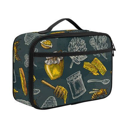 Vintage Honey Bee Print Portable Lunch Bag