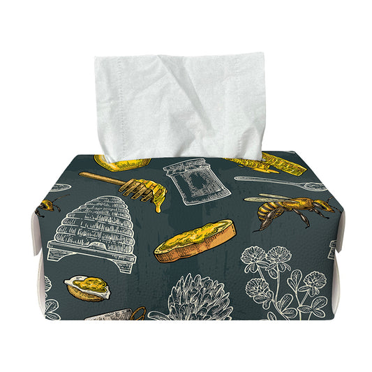 Vintage Honey Bee Print Rectangle Tissue Box Cover