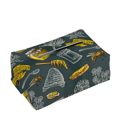 Vintage Honey Bee Print Rectangle Tissue Box Cover