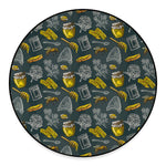 Vintage Honey Bee Print Round Floor Mat