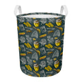 Vintage Honey Bee Print Round Laundry Basket