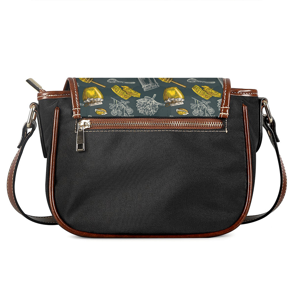 Vintage Honey Bee Print Saddle Bag