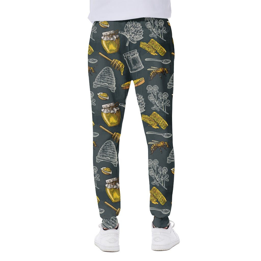 Vintage Honey Bee Print Scuba Joggers