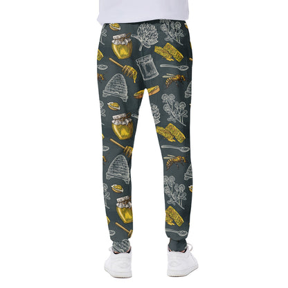 Vintage Honey Bee Print Scuba Joggers