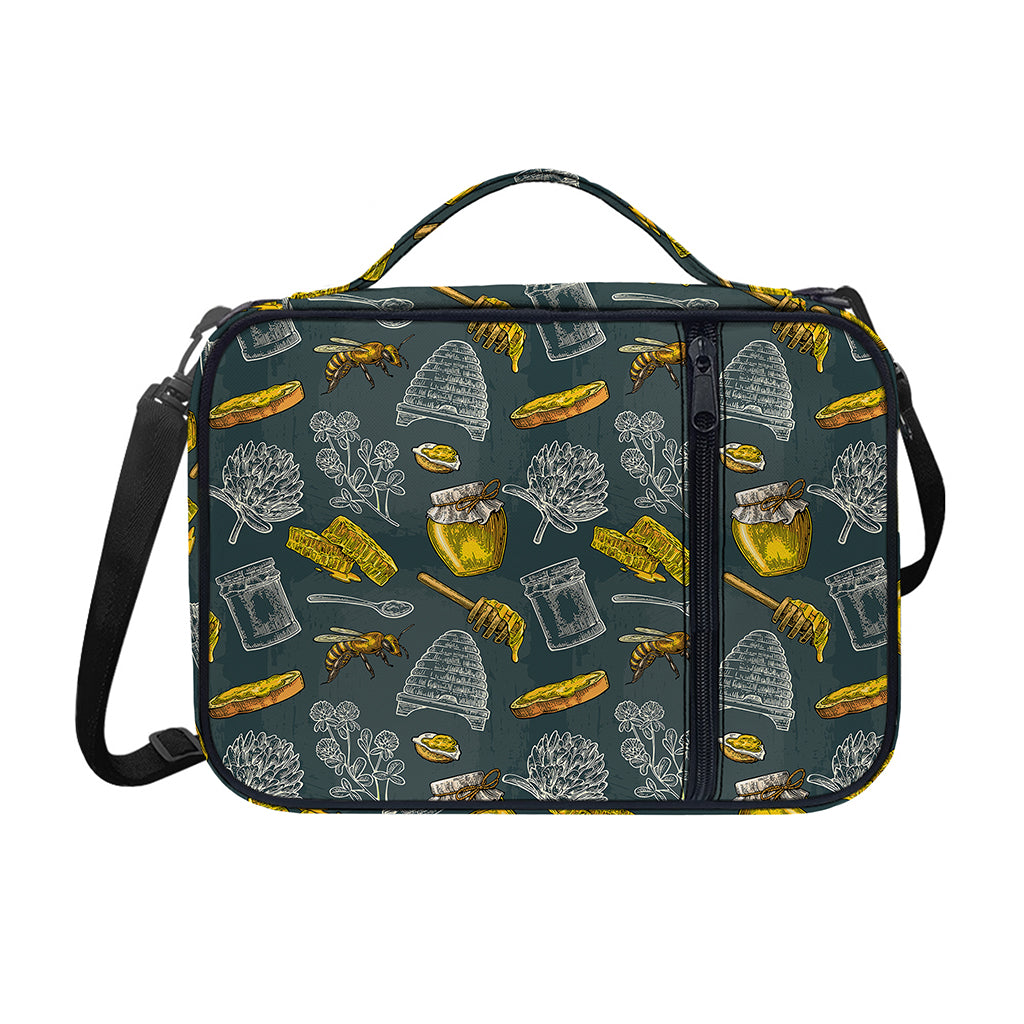Vintage Honey Bee Print Shoulder Strap Bible Bag