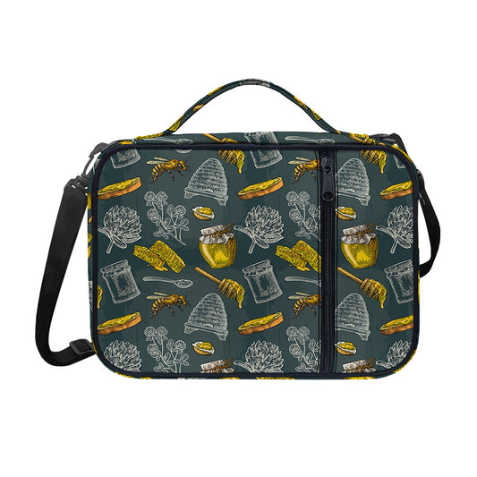 Vintage Honey Bee Print Shoulder Strap Bible Bag