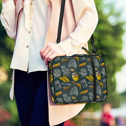 Vintage Honey Bee Print Shoulder Strap Bible Bag