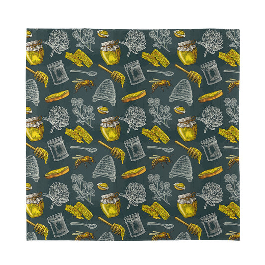 Vintage Honey Bee Print Silk Bandana