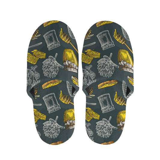 Vintage Honey Bee Print Slippers