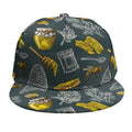 Vintage Honey Bee Print Snapback Cap