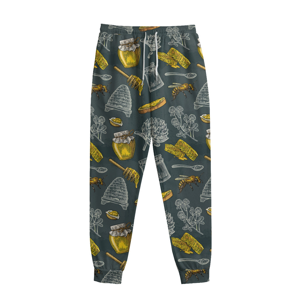 Vintage Honey Bee Print Sweatpants