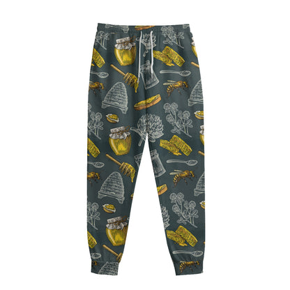 Vintage Honey Bee Print Sweatpants