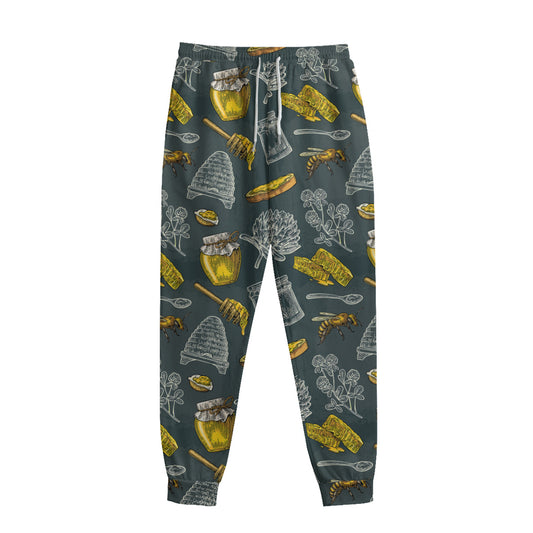 Vintage Honey Bee Print Sweatpants