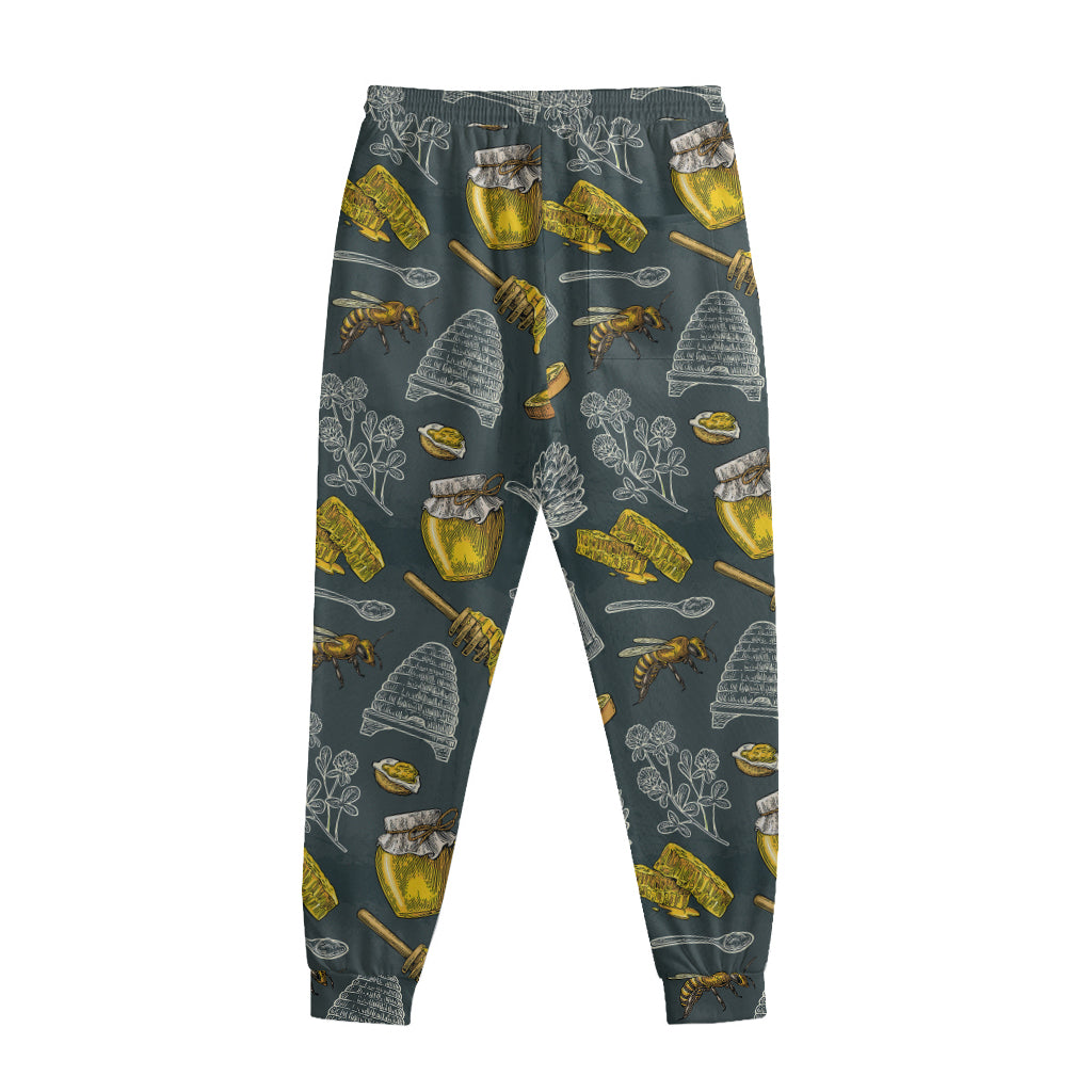 Vintage Honey Bee Print Sweatpants