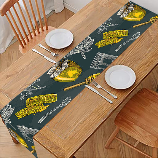 Vintage Honey Bee Print Table Runner