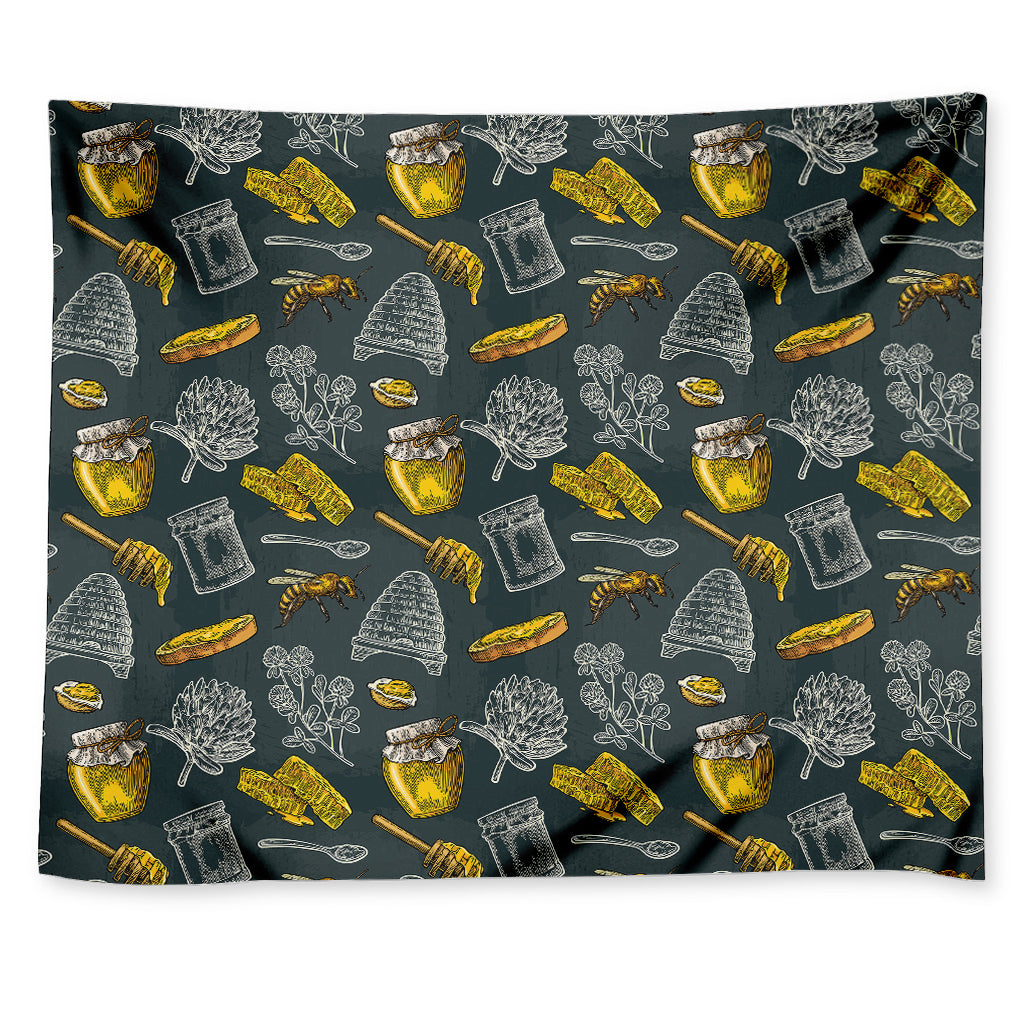 Vintage Honey Bee Print Tapestry