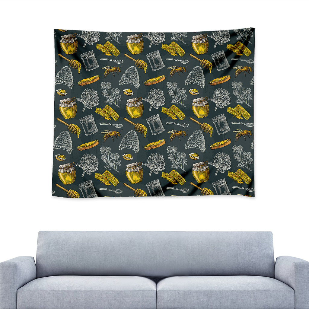 Vintage Honey Bee Print Tapestry