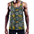 Vintage Honey Bee Print Men's Workout Tank Top