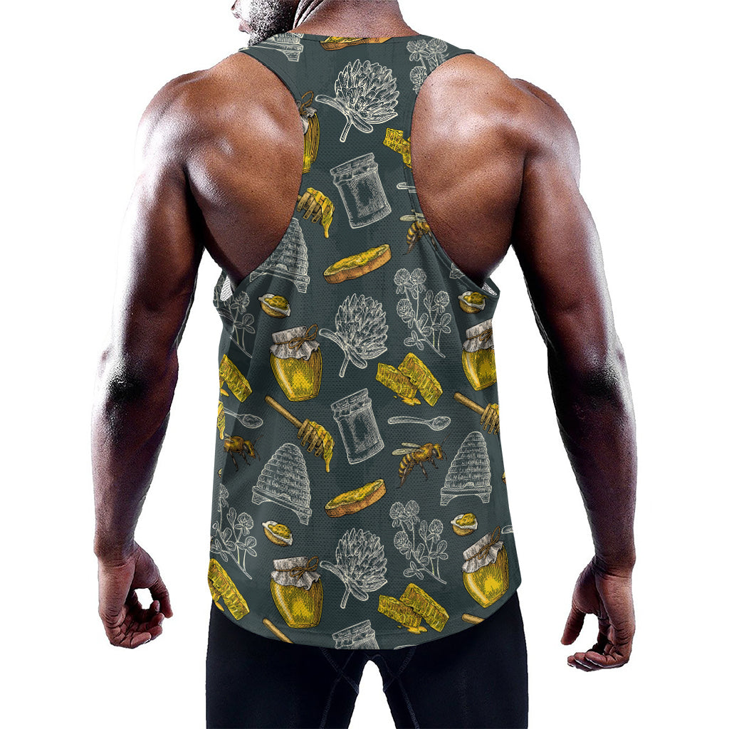 Vintage Honey Bee Print Training Tank Top
