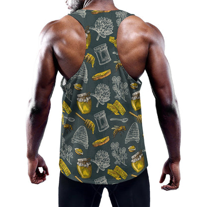 Vintage Honey Bee Print Training Tank Top
