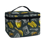 Vintage Honey Bee Print Travel Makeup Bag