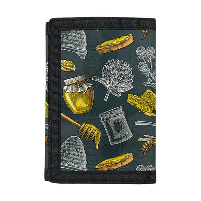 Vintage Honey Bee Print Trifold Wallet