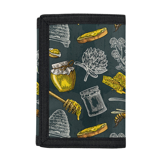 Vintage Honey Bee Print Trifold Wallet