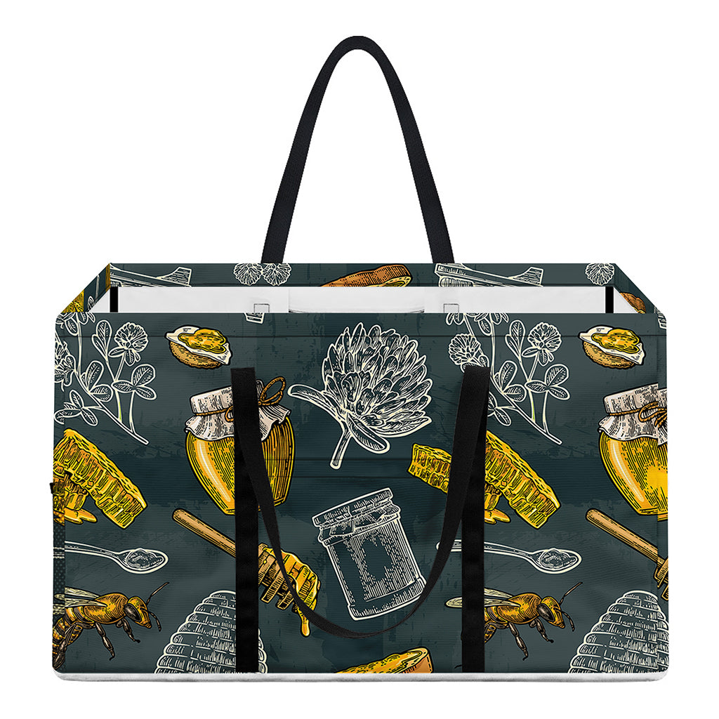 Vintage Honey Bee Print Utility Tote Bag