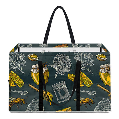 Vintage Honey Bee Print Utility Tote Bag