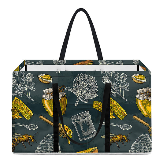 Vintage Honey Bee Print Utility Tote Bag