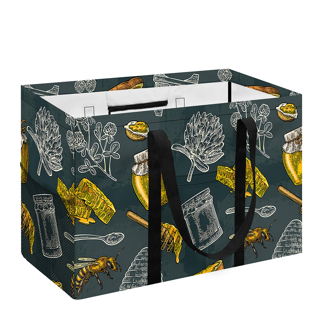 Vintage Honey Bee Print Utility Tote Bag