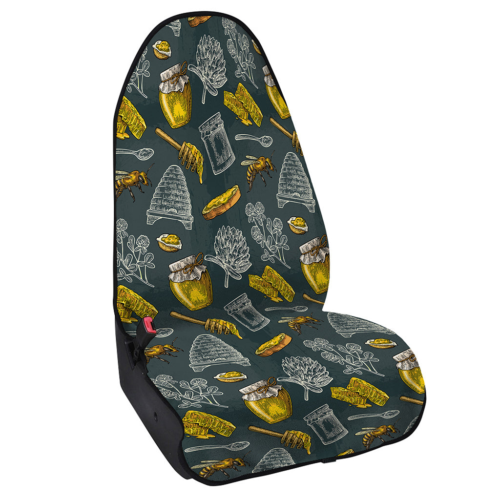 Vintage Honey Bee Print Waterproof Car Seat Cover