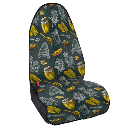 Vintage Honey Bee Print Waterproof Car Seat Cover