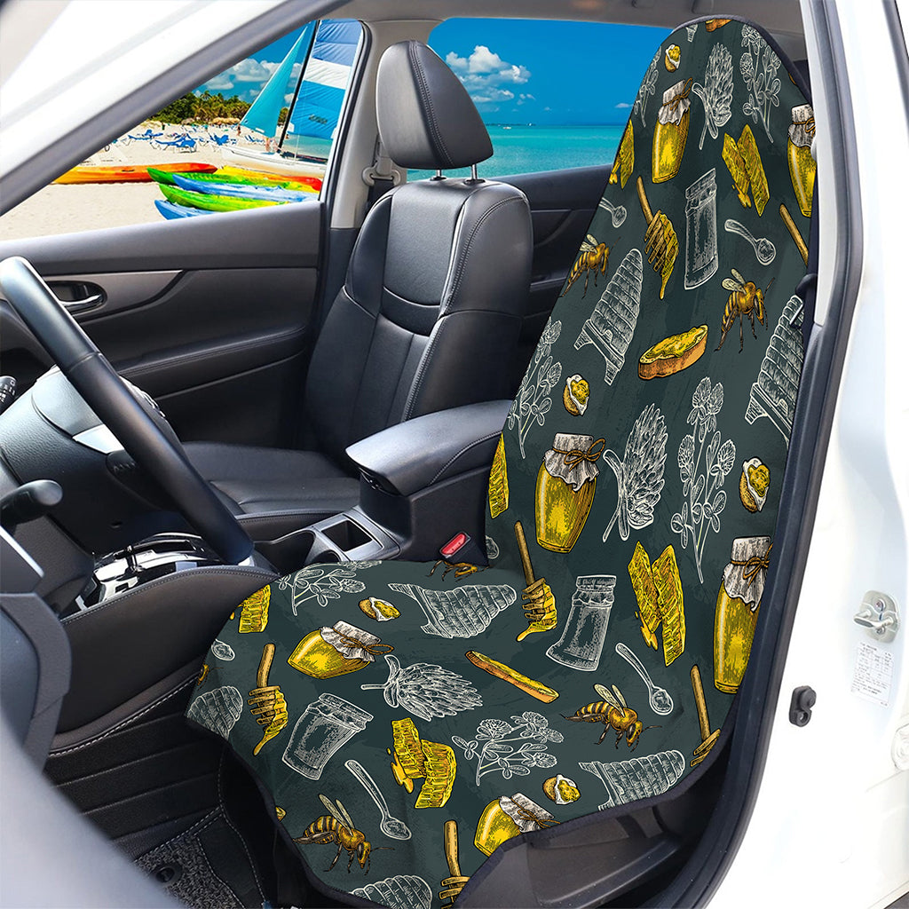 Vintage Honey Bee Print Waterproof Car Seat Cover