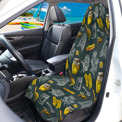 Vintage Honey Bee Print Waterproof Car Seat Cover