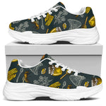 Vintage Honey Bee Print White Chunky Shoes