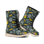Vintage Honey Bee Print Winter Boots