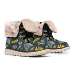 Vintage Honey Bee Print Winter Boots