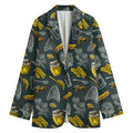 Vintage Honey Bee Print Women's Blazer