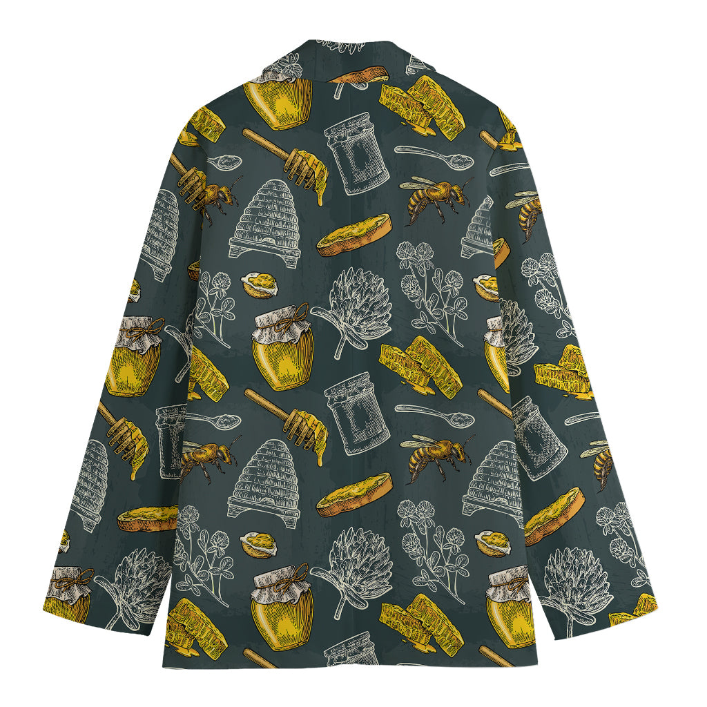 Vintage Honey Bee Print Women's Blazer