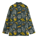 Vintage Honey Bee Print Women's Cotton Blazer