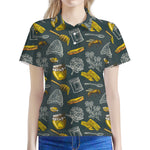 Vintage Honey Bee Print Women's Polo Shirt