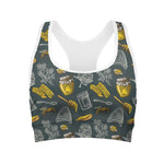 Vintage Honey Bee Print Women's Sports Bra