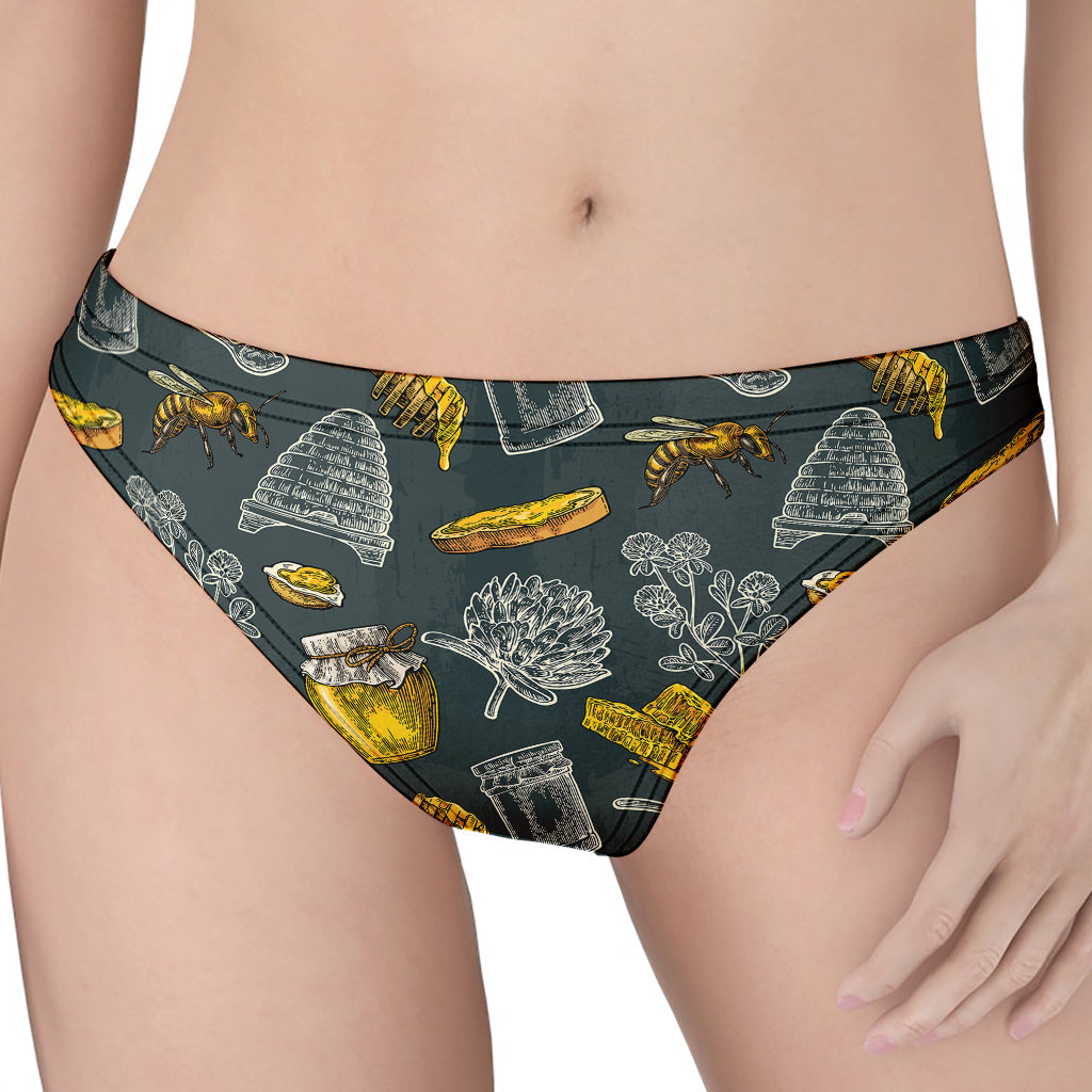 Vintage Honey Bee Print Women's Thong