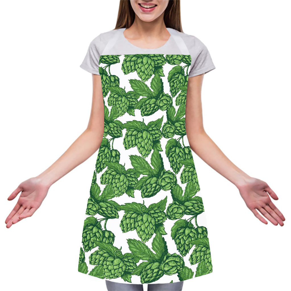 Vintage Hop Cone Pattern Print Adjustable Apron