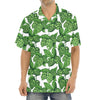 Vintage Hop Cone Pattern Print Aloha Shirt