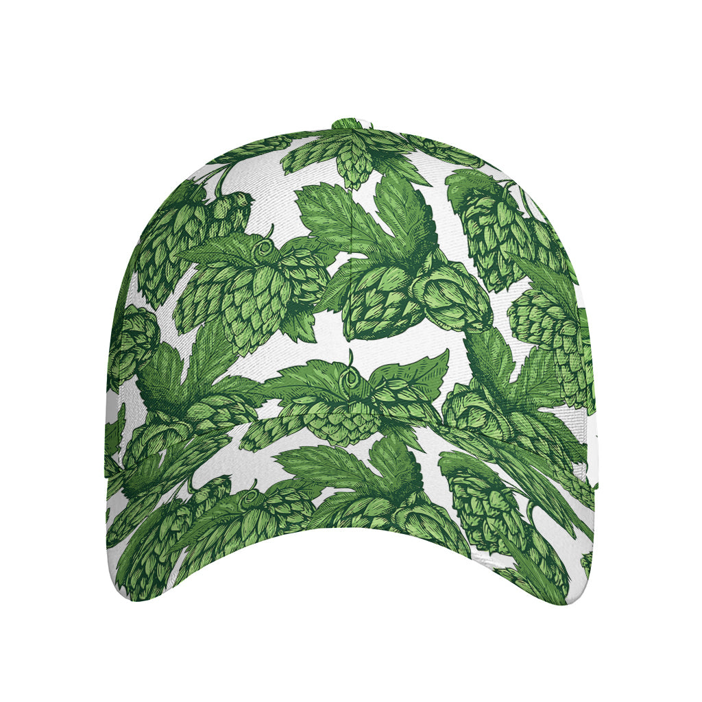 Vintage Hop Cone Pattern Print Baseball Cap