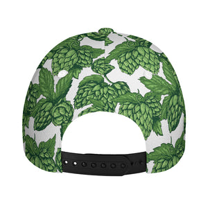 Vintage Hop Cone Pattern Print Baseball Cap