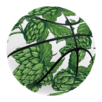 Vintage Hop Cone Pattern Print Basketball