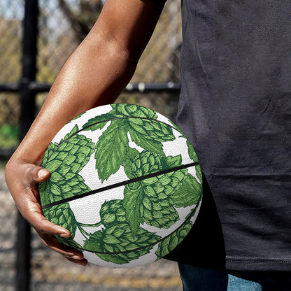 Vintage Hop Cone Pattern Print Basketball